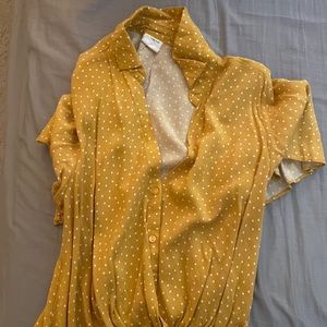 Yellow polka dot top